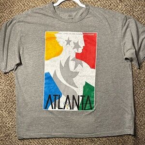 Heritage Gray Graphic Tee with Multicolor Design